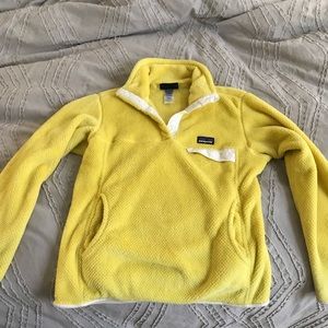 Bright yellow Patagonia Re-Tool Snap-T Pullover